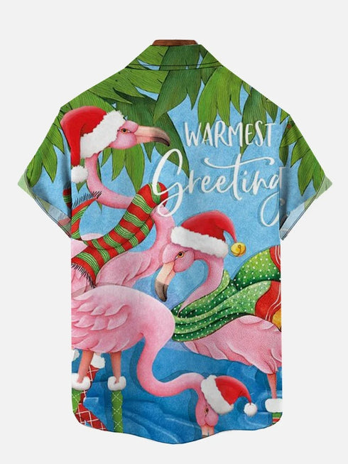 Men's Christmas Funny Graphic Short Sleeve Hawaiian Shirt